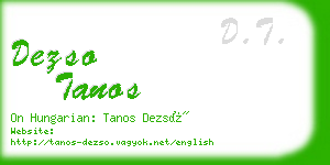 dezso tanos business card